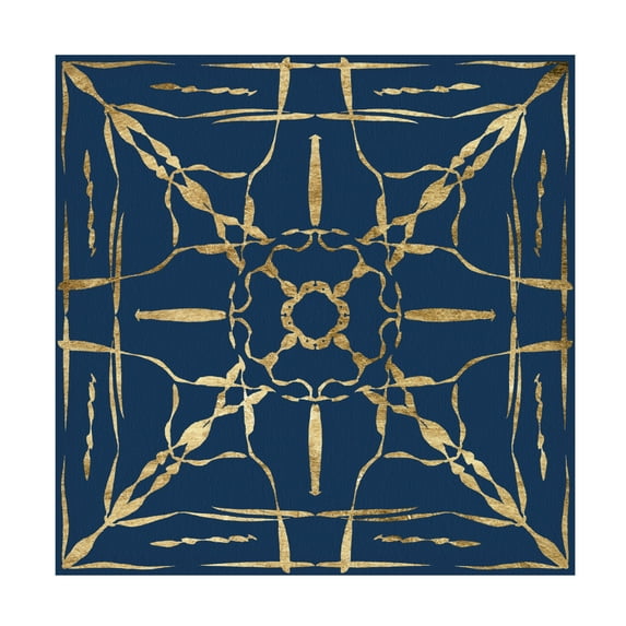 Trademark Fine Art Alonzo Saunders Motif on Blue IV Canvas Wall Art
