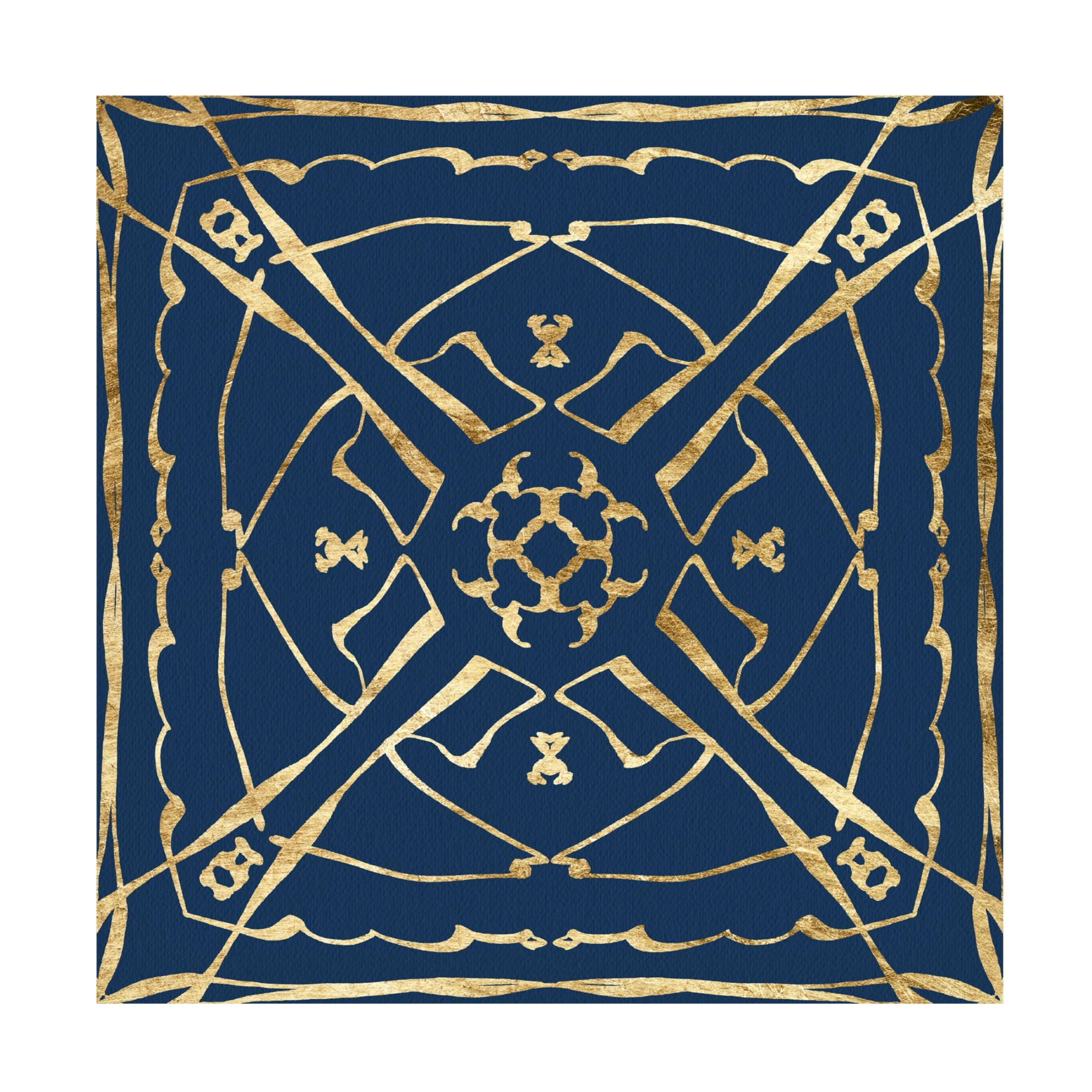 Trademark Fine Art Alonzo Saunders Motif on Blue V Canvas Wall Art