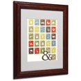 thumbnail image 1 of Trademark Fine Art "Alpha Bits Earth Tones" Matted Framed Canvas Art by Megan Romo, 1 of 2