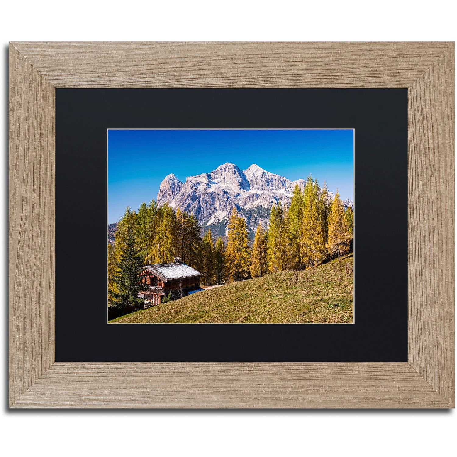 Trademark Fine Art "Alpine Chalet" Canvas Art by Michael Blanchette Photography Black Matte, Birch Frame