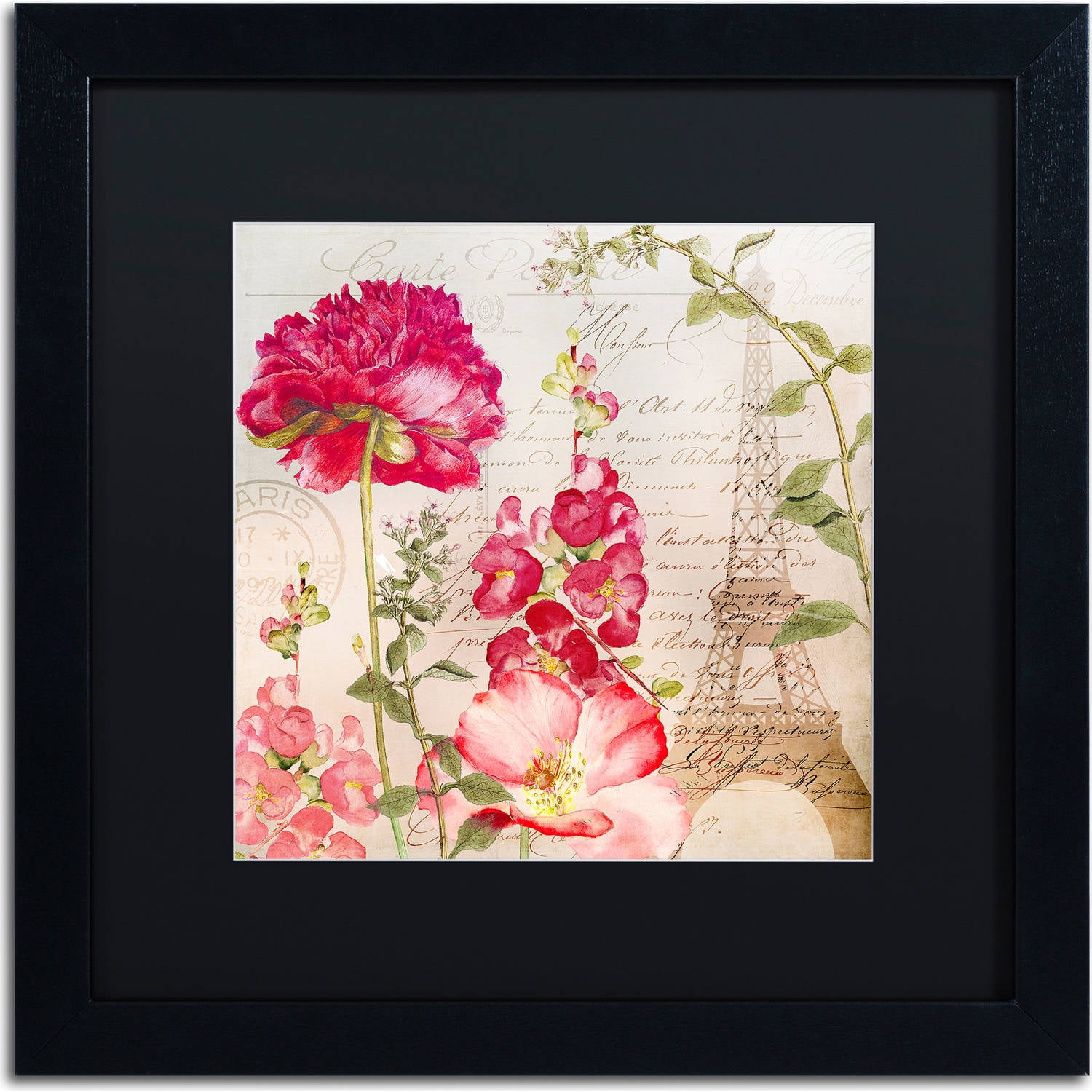 Trademark Fine Art "Always Paris II" Canvas Art by Color Bakery, Black Matte, Black Frame