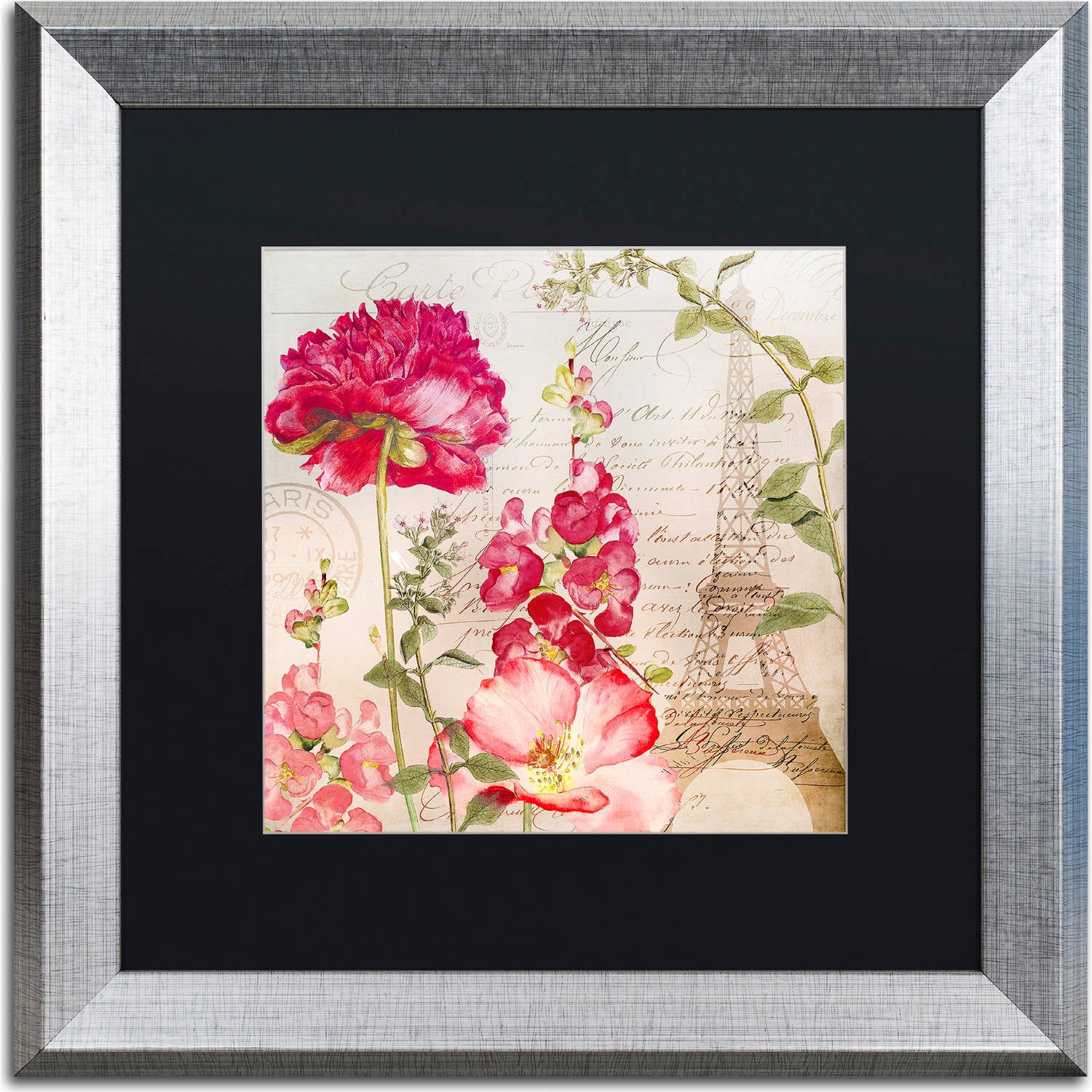 Trademark Fine Art "Always Paris II" Canvas Art by Color Bakery, Black Matte, Silver Frame