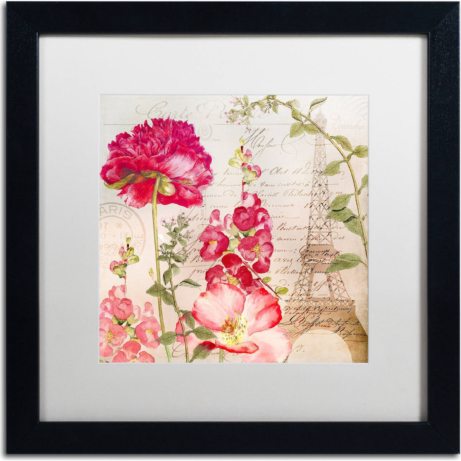 Trademark Fine Art "Always Paris II" Canvas Art by Color Bakery, White Matte, Black Frame