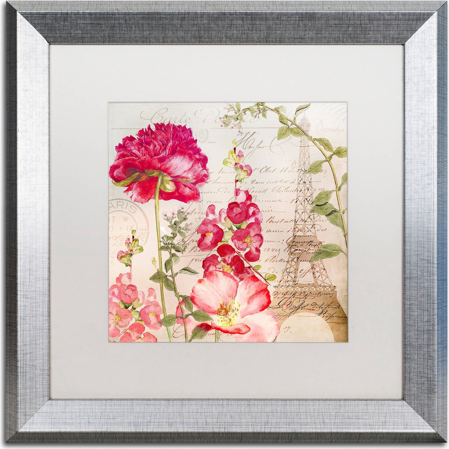 Trademark Fine Art "Always Paris II" Canvas Art by Color Bakery, White Matte, Silver Frame