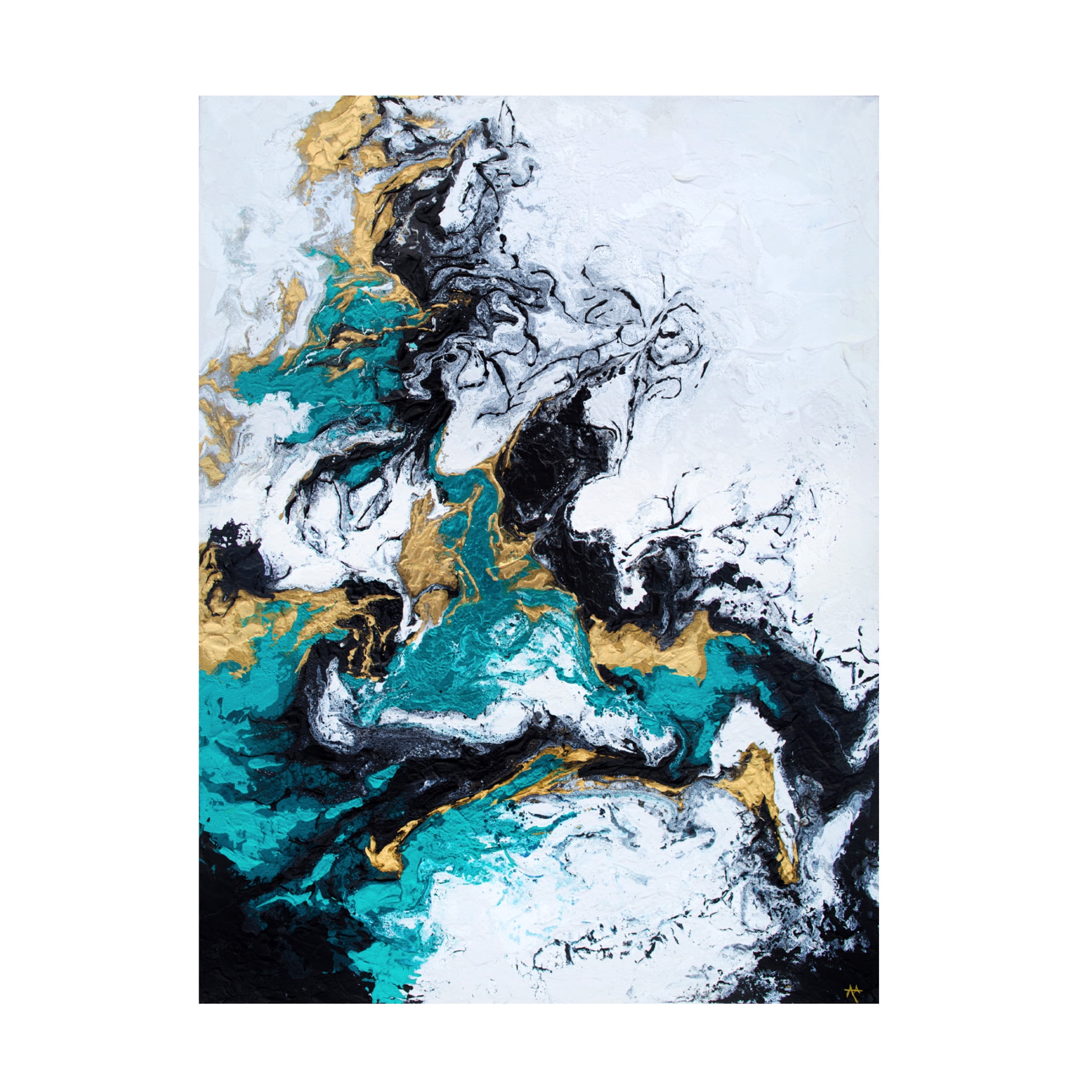 Trademark Fine Art Alyson Storms Green and Gold Smoke Canvas Wall Art