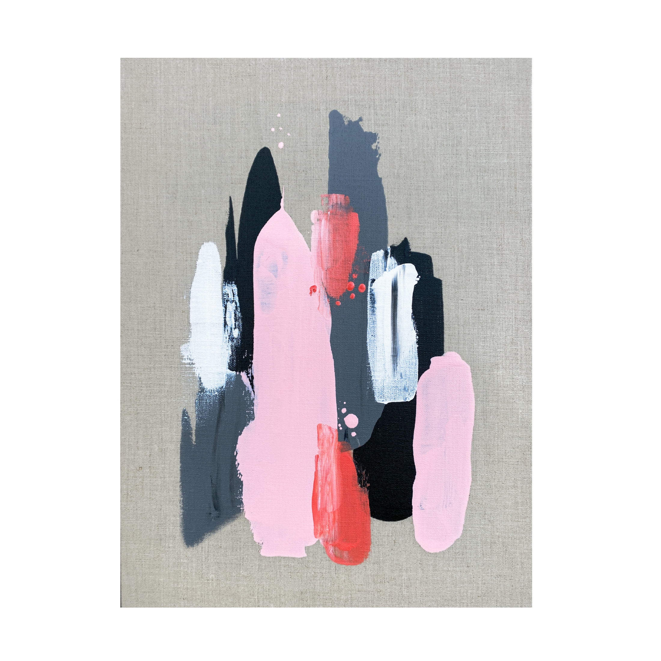 Trademark Fine Art Alyson Storms  Pink Black and Grey 1 Canvas Wall Art