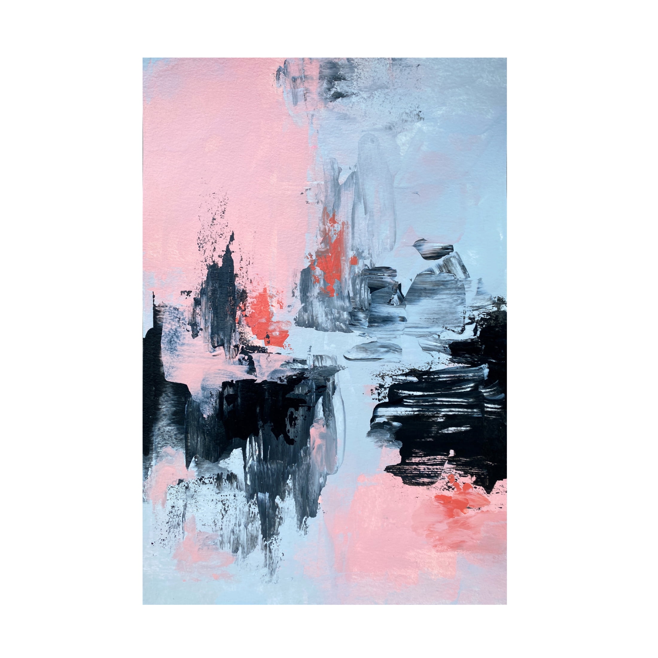 Trademark Fine Art Alyson Storms Pink and Grey Abstract 2 Canvas Wall Art