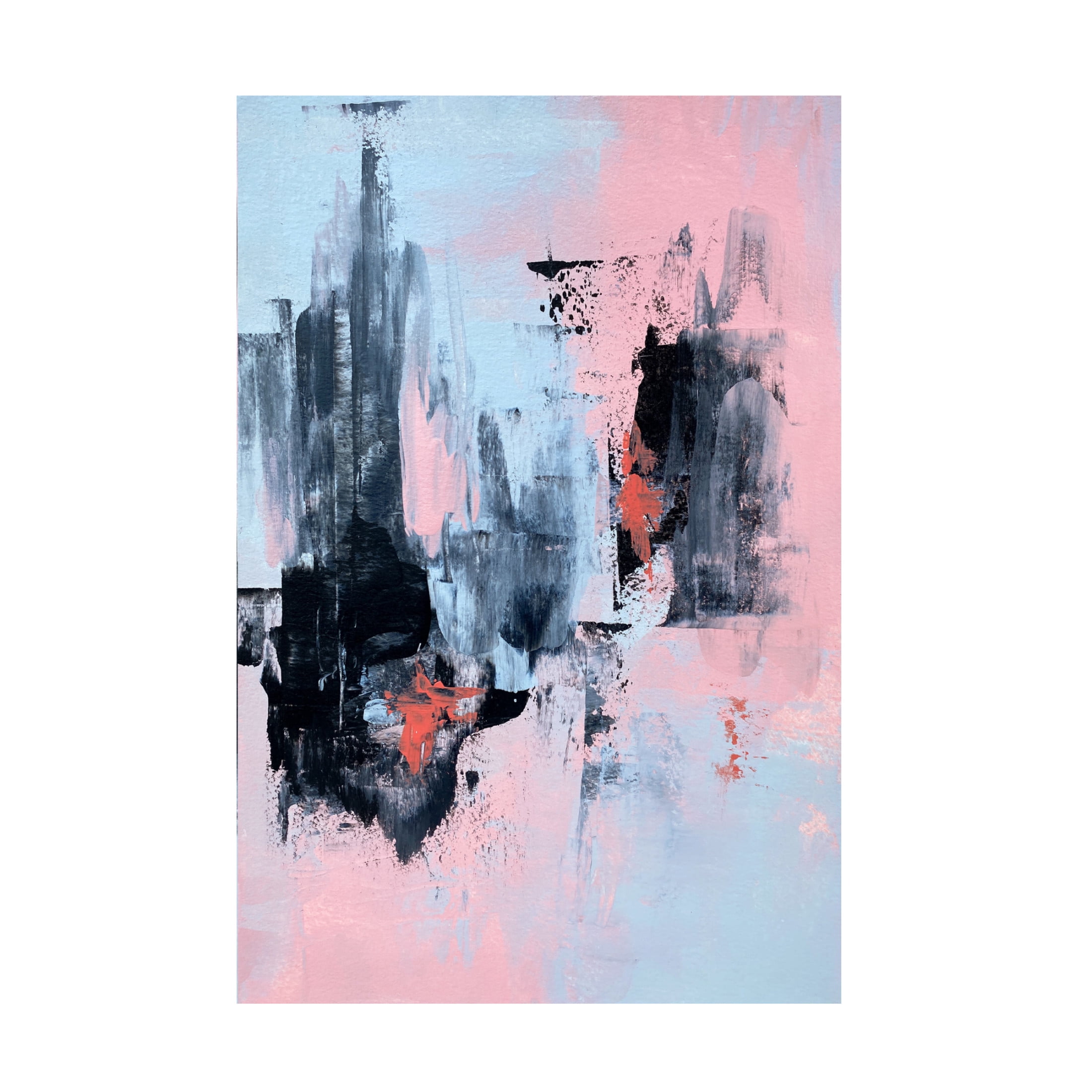 Trademark Fine Art Alyson Storms Pink and Grey Abstract 3 Canvas Wall Art