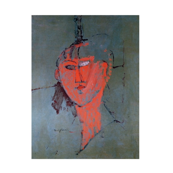 Trademark Fine Art Amadeo Modigliani The Red Head 1915 Canvas Wall Art - 24x32
