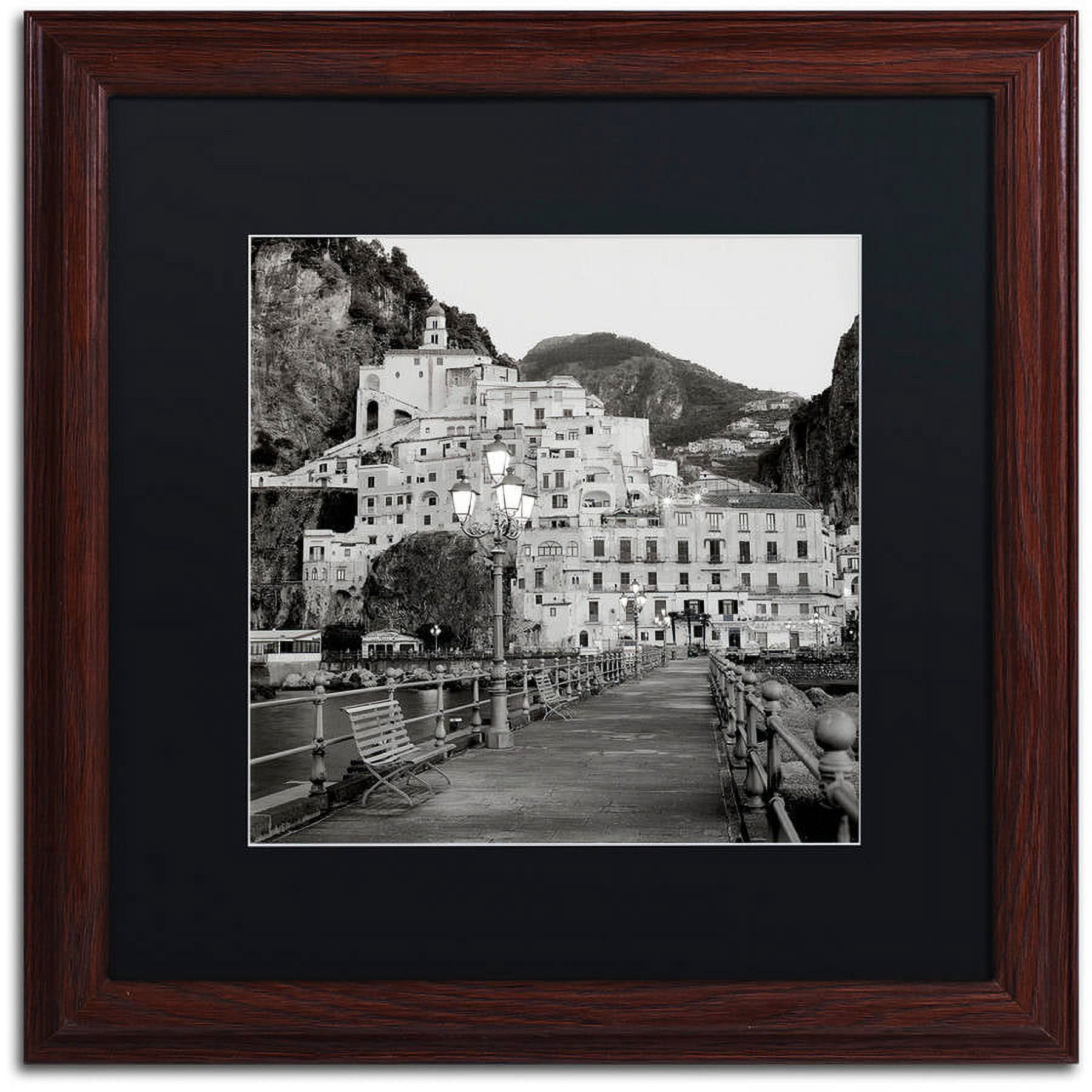 Trademark Fine Art "Amalfi Pier I" Canvas Art by Alan Blaustein, Black Matte, Wood Frame