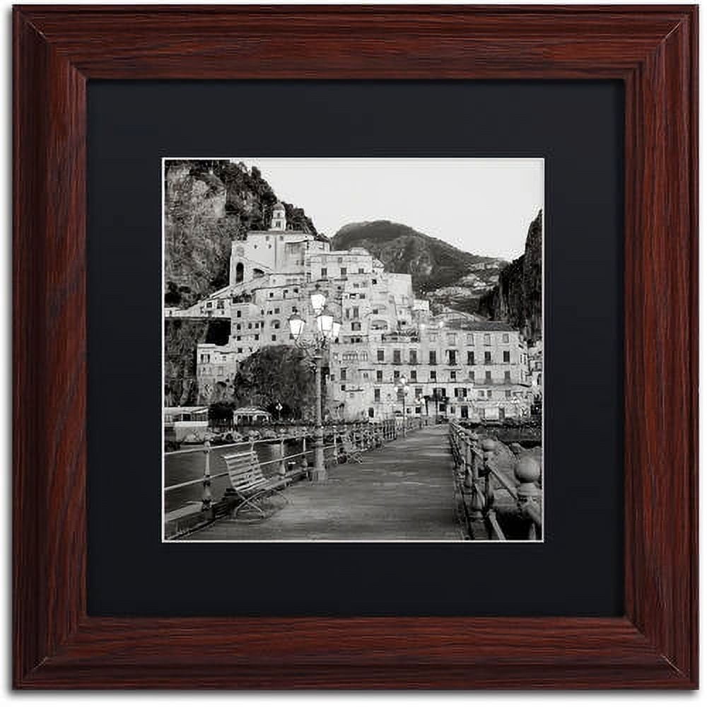 Trademark Fine Art "Amalfi Pier I" Canvas Art by Alan Blaustein, Black Matte, Wood Frame