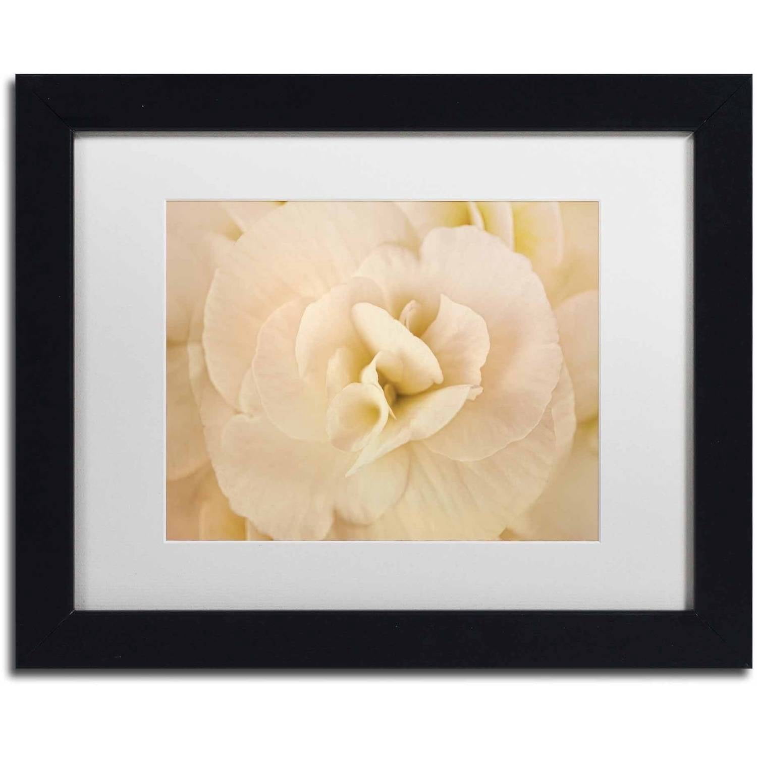 Trademark Fine Art 'Amber Begonia Flower' Canvas Art by Cora Niele, White Matte, Black Frame