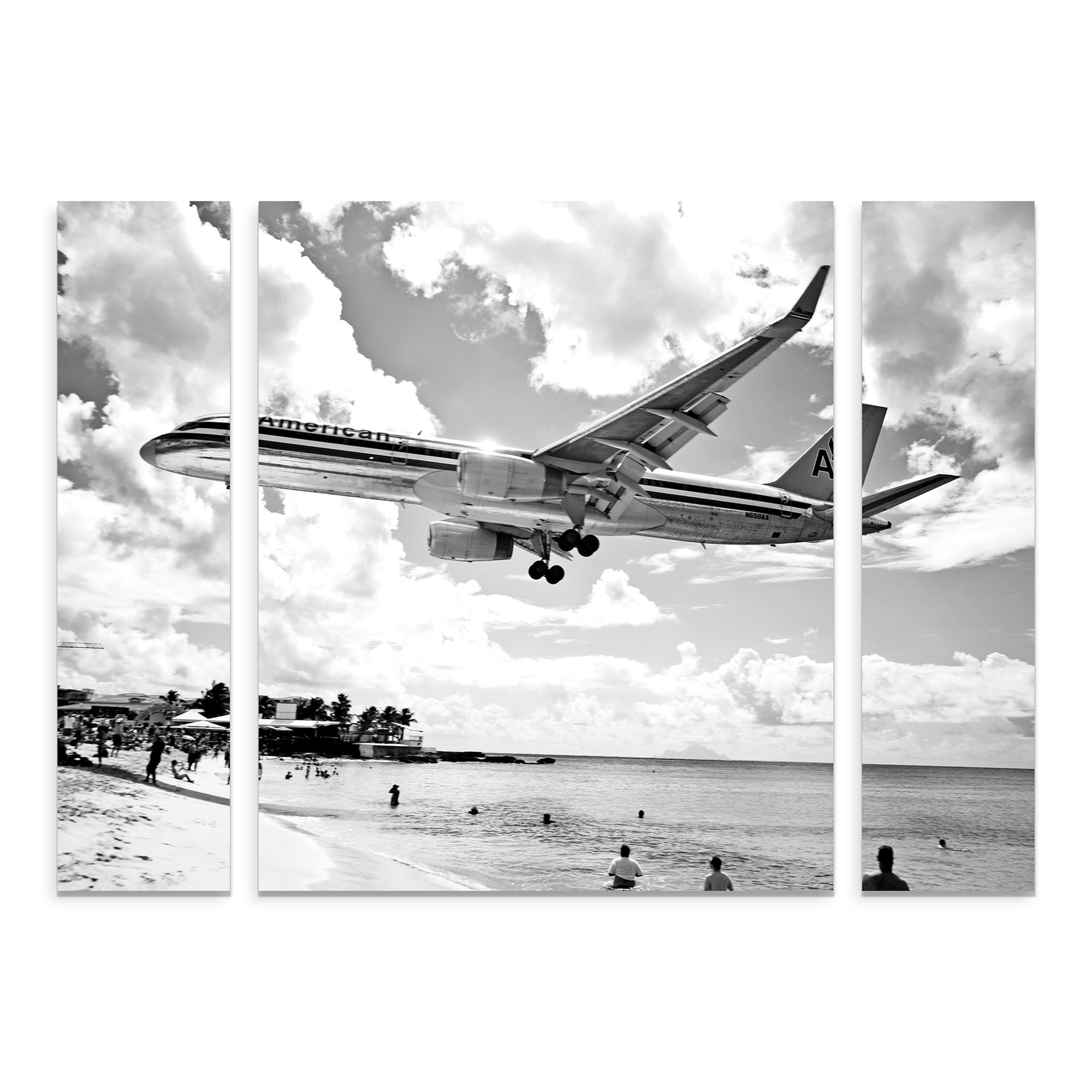 Trademark Fine Art 'American Airliner' Multi-Panel Canvas Art Set by Preston