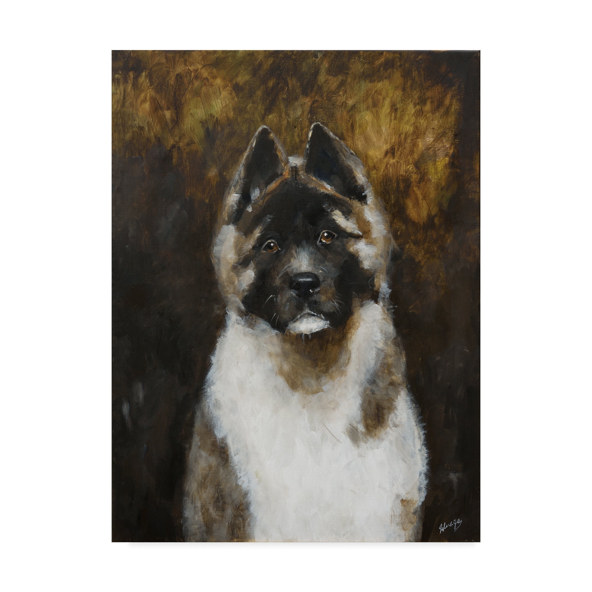Trademark Fine Art 'American Akita' Canvas Art by Solveiga