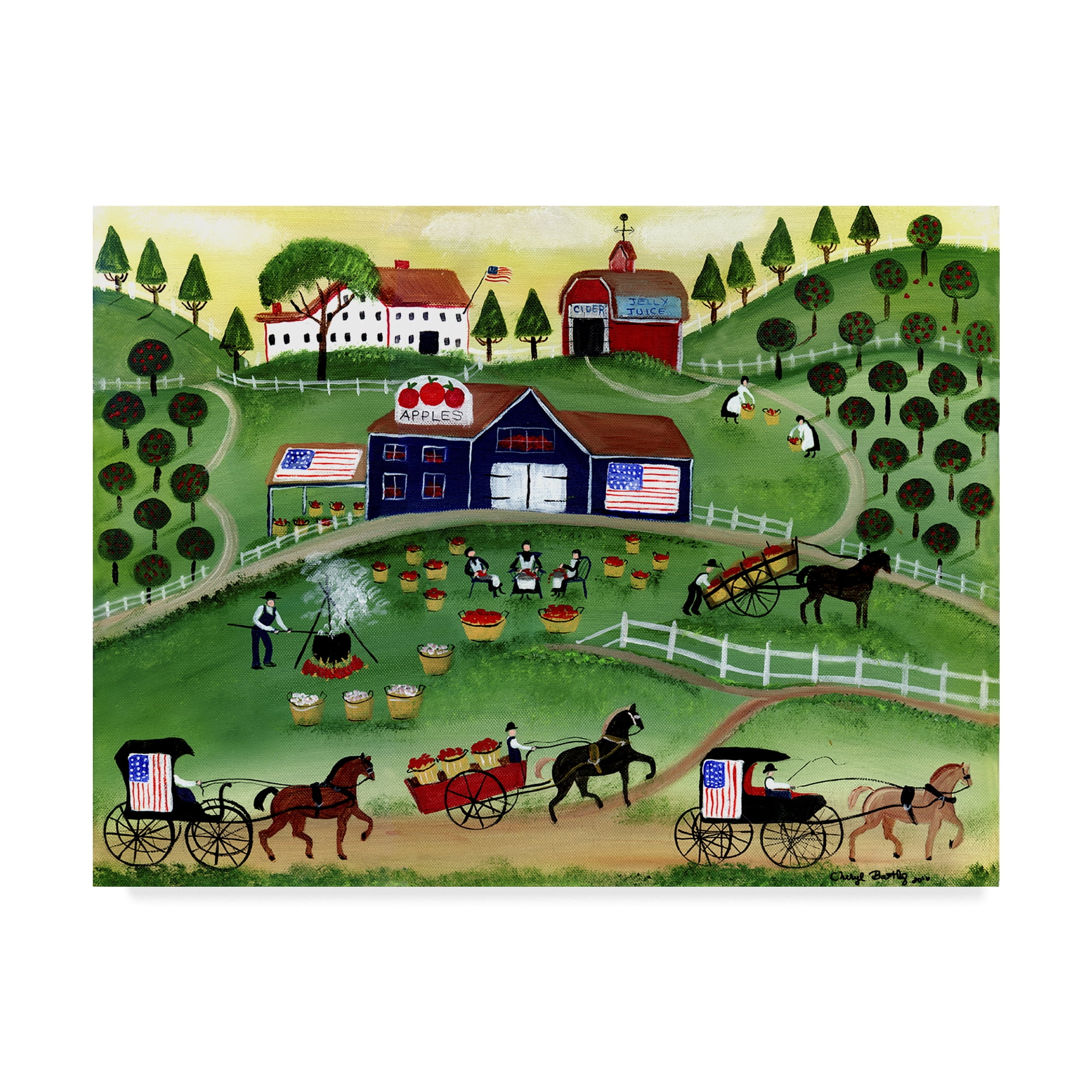 Trademark Fine Art American Apple Farm Landscape Canvas Art by