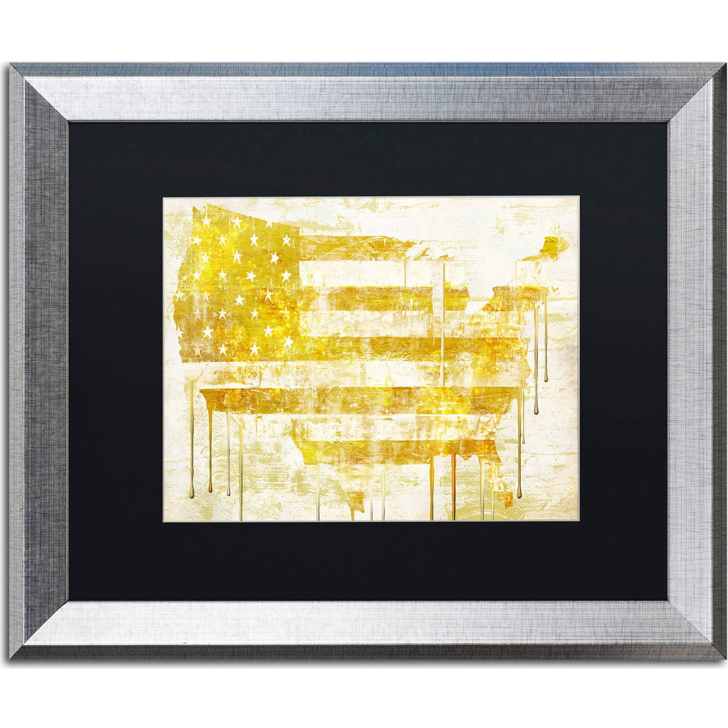 Trademark Fine Art "American Dream I" Canvas Art by Color Bakery, Black Matte, Silver Frame