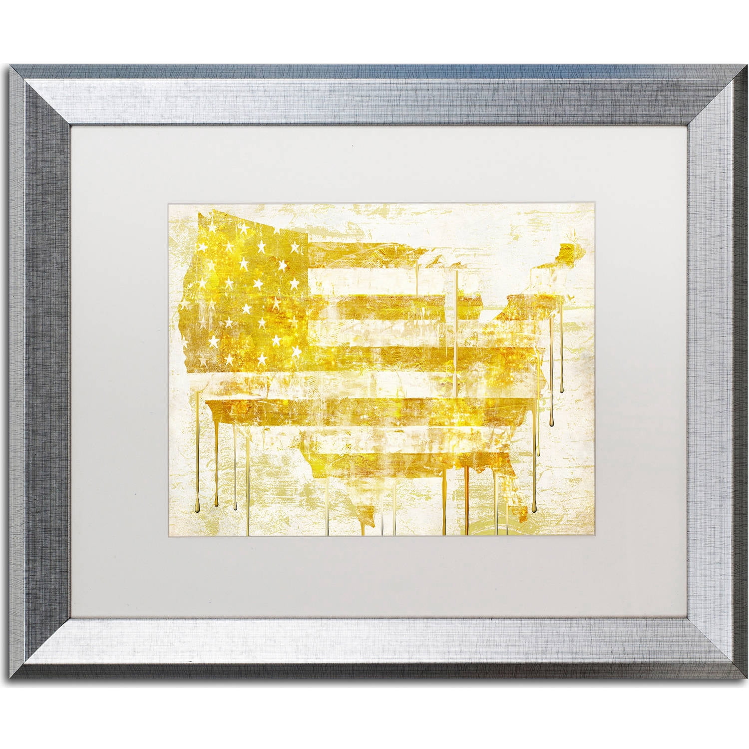 Trademark Fine Art "American Dream I" Canvas Art by Color Bakery, White Matte, Silver Frame