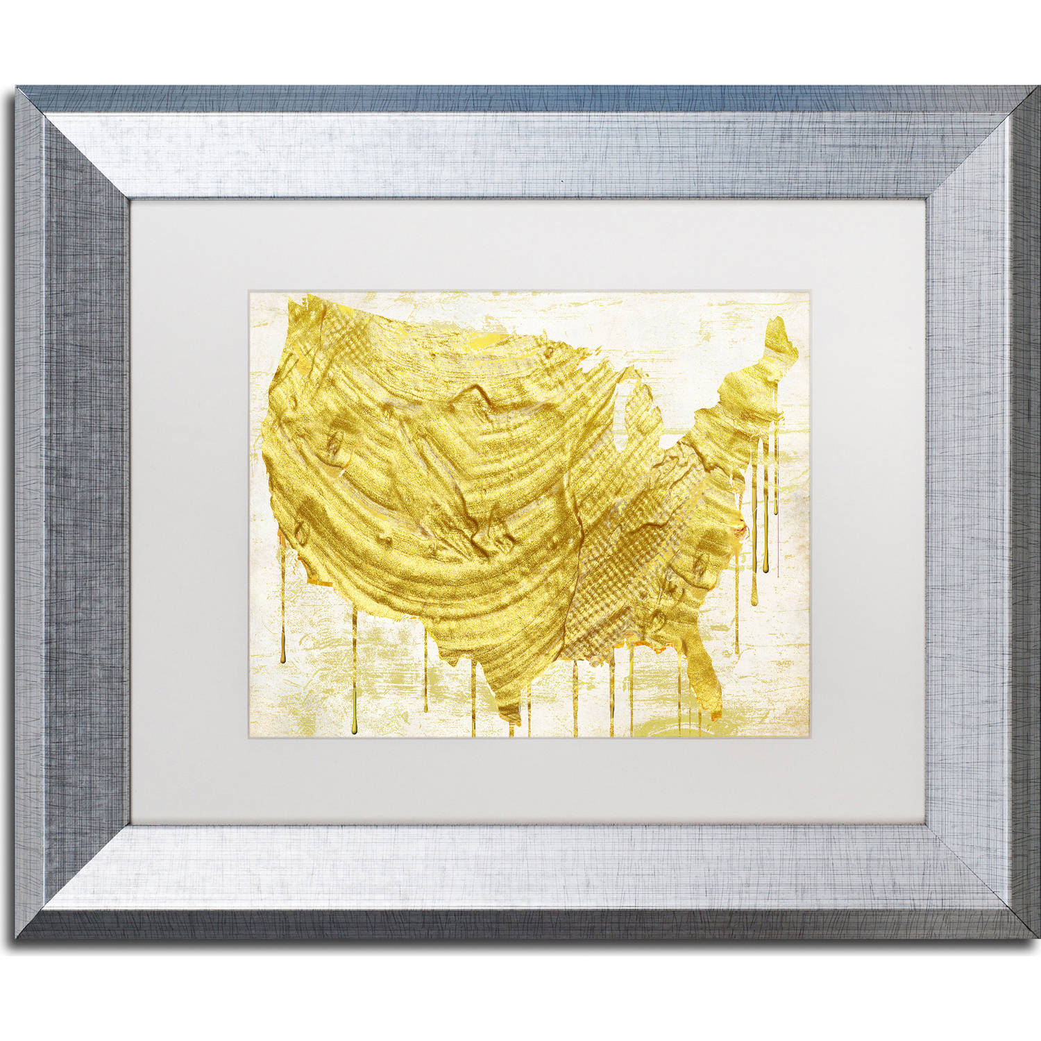 Trademark Fine Art "American Dream III" Canvas Art by Color Bakery, White Matte, Silver Frame