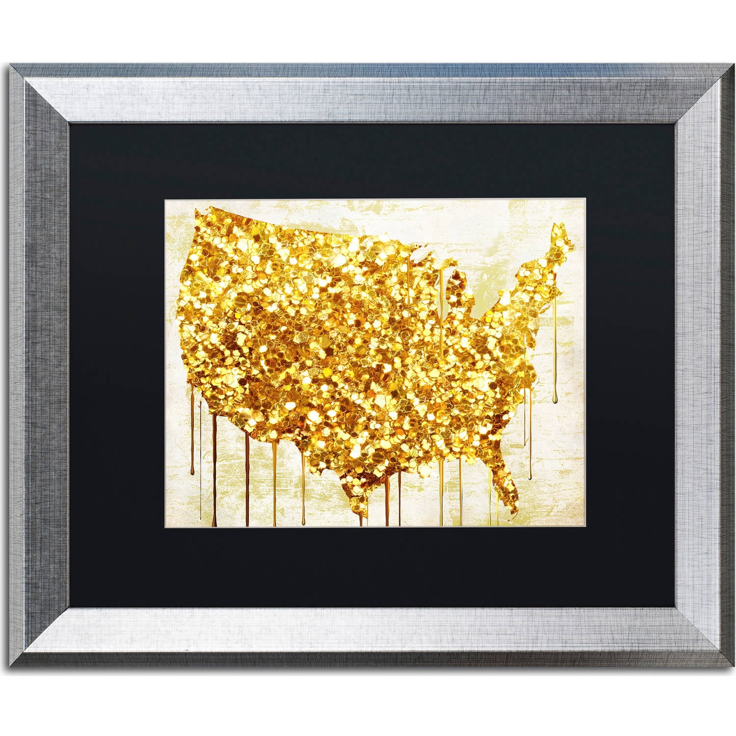 Trademark Fine Art "American Dream IV" Canvas Art by Color Bakery, Black Matte, Silver Frame