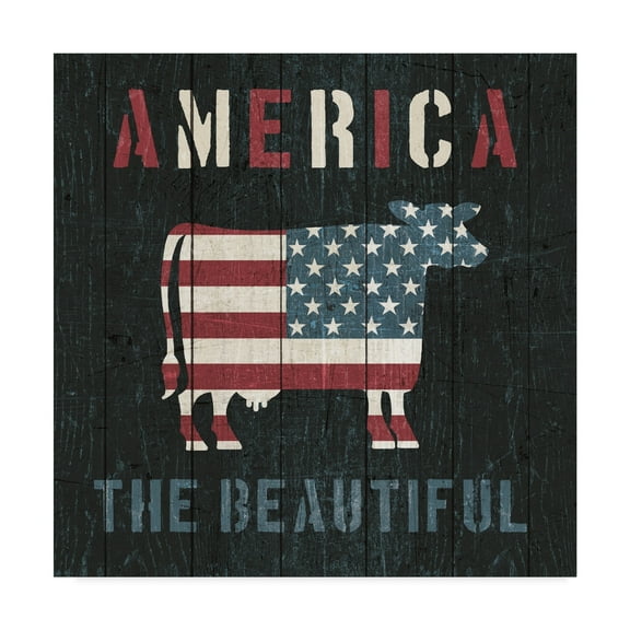 Trademark Fine Art 'American Farm Cow' Canvas Art by Michael Mullan