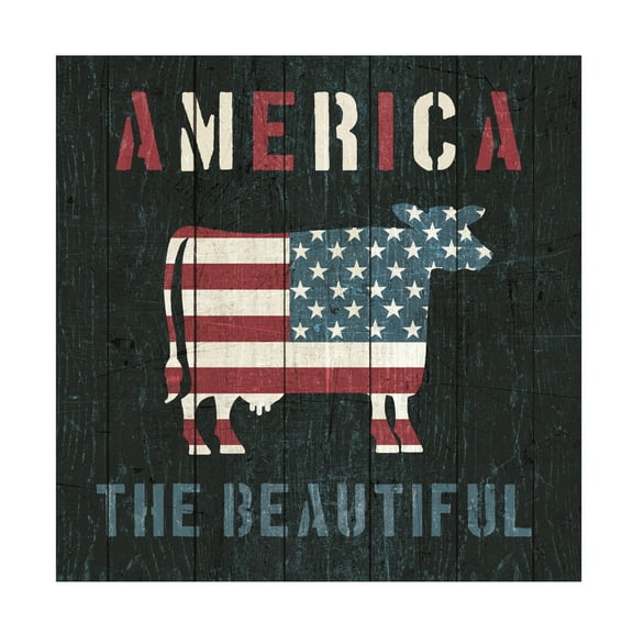 Trademark Fine Art 'American Farm Cow' Canvas Art by Michael Mullan