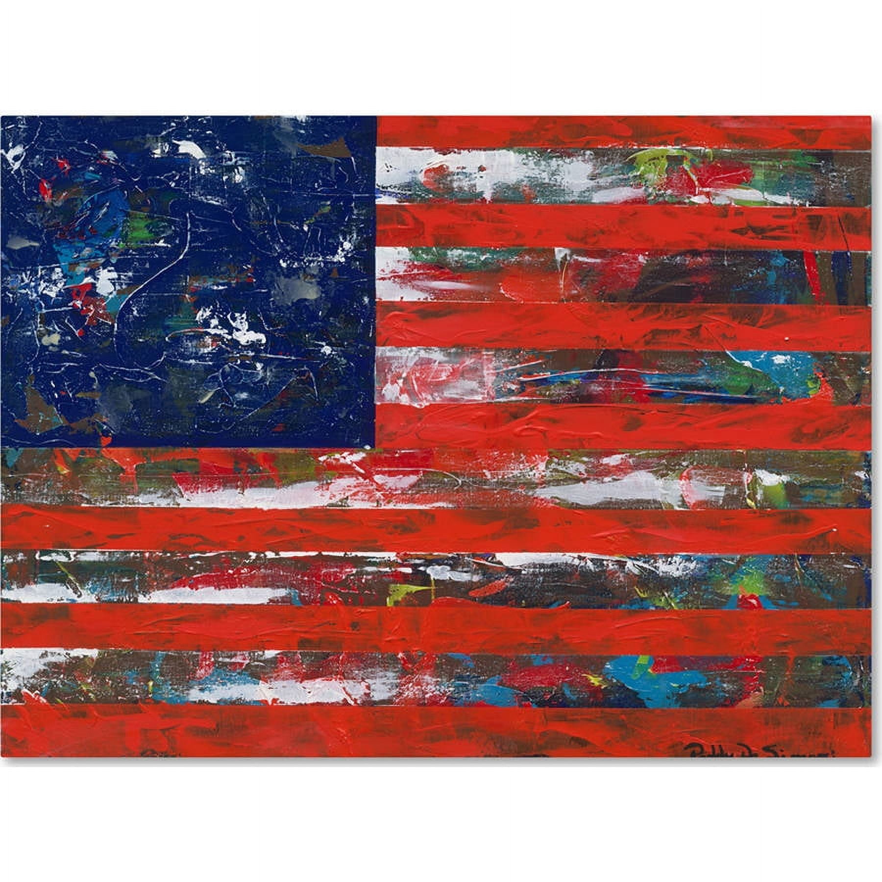 Patricia Alvez American Flag Canvas Art in Red, White, and Blue