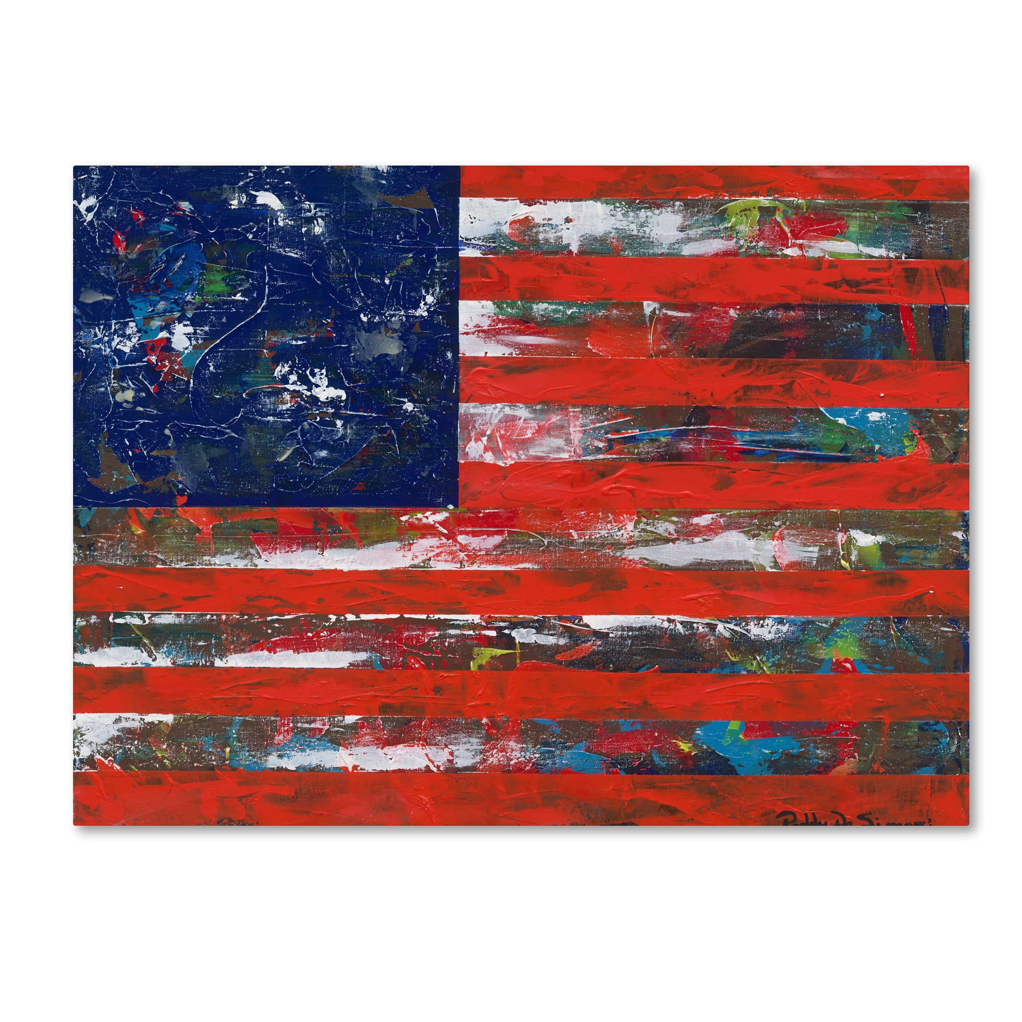 Trademark Fine Art "American Flag" Canvas Art by Patricia Alvez