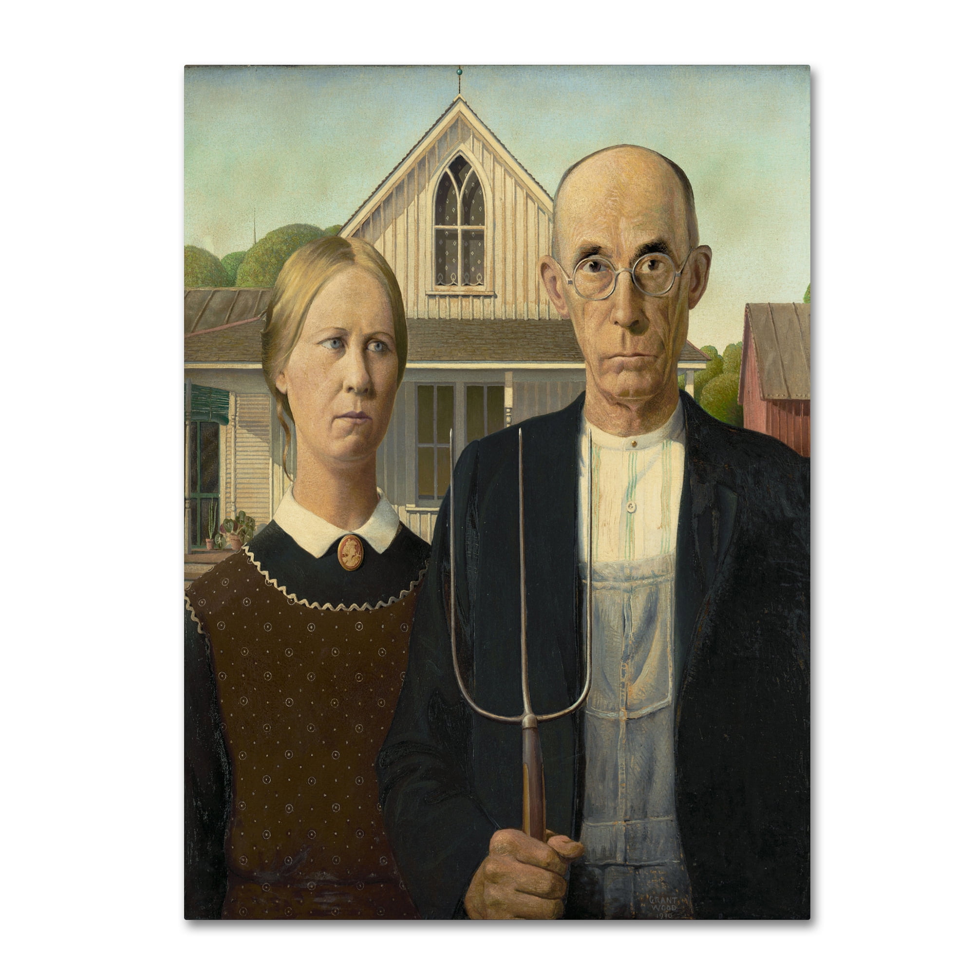 American Gothic Canvas Art by Grant Wood, 32" x 24"