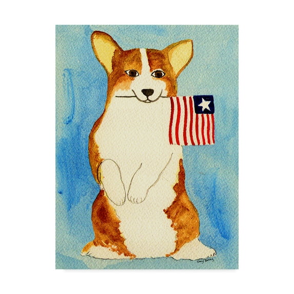 Trademark Fine Art 'American Puppy' Canvas Art by Cheryl Bartley