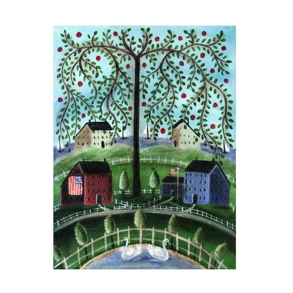 Trademark Fine Art 'American Salt Box Village' Canvas Art by Cheryl Bartley