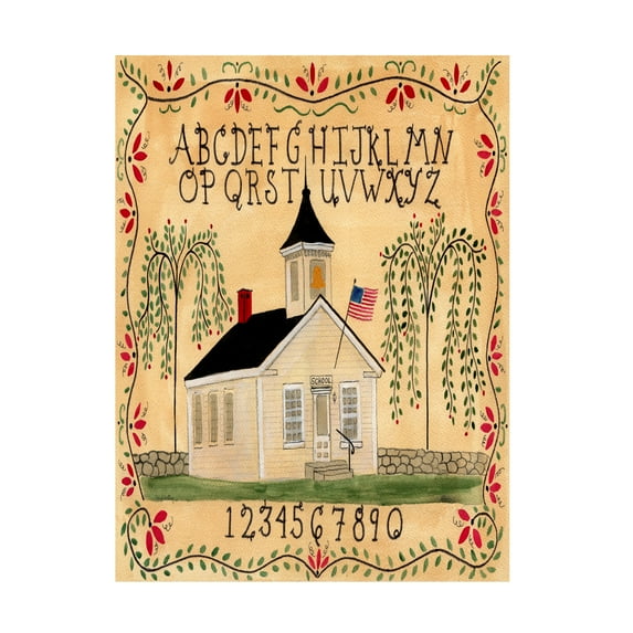 Trademark Fine Art 'American School House' Canvas Art by Cheryl Bartley