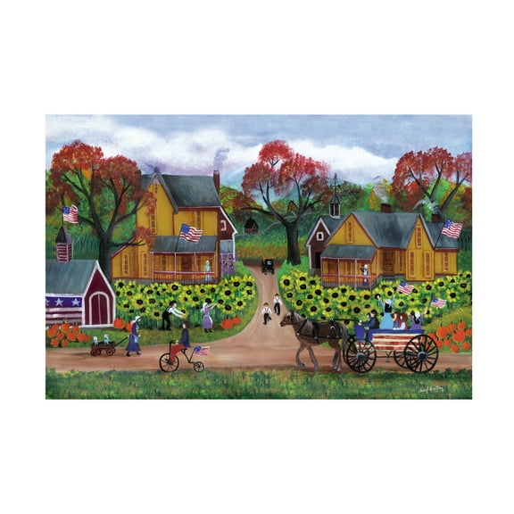 Trademark Fine Art 'American Sunflower Farm Celebration' Canvas Art by Cheryl Bartley