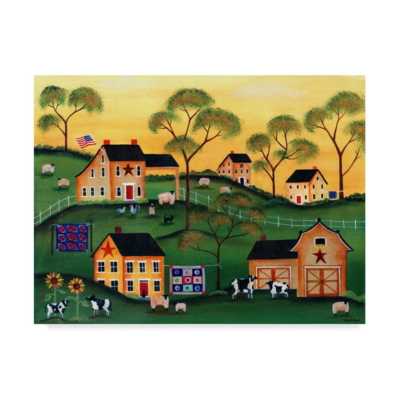 Trademark Fine Art 'American Sunshine Country Farm' Canvas Art by Cheryl Bartley
