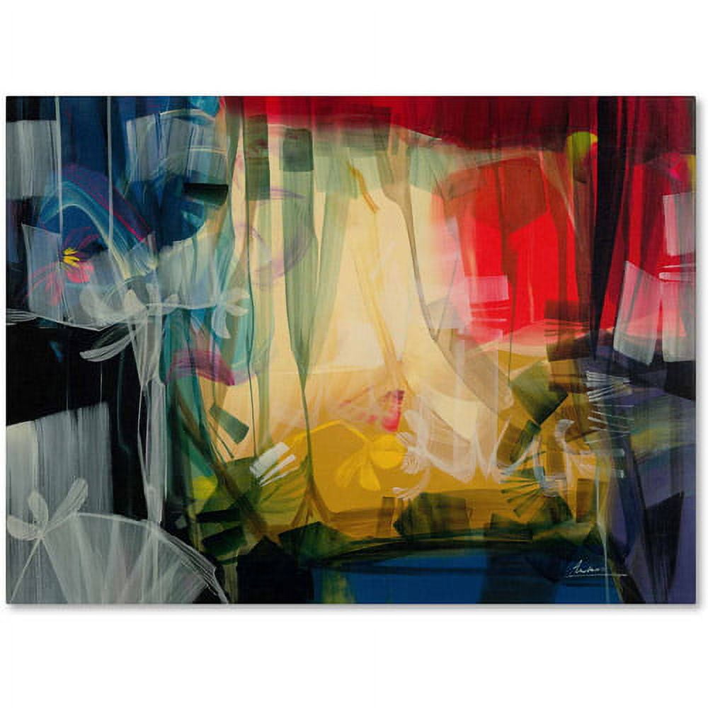 Andrea Colorful Abstract Canvas Art with Wooden Frame