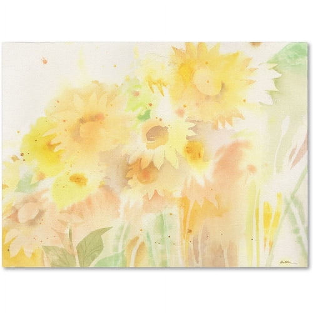 Trademark Fine Art "Amid Sunflowers" Canvas Art by Sheila Golden