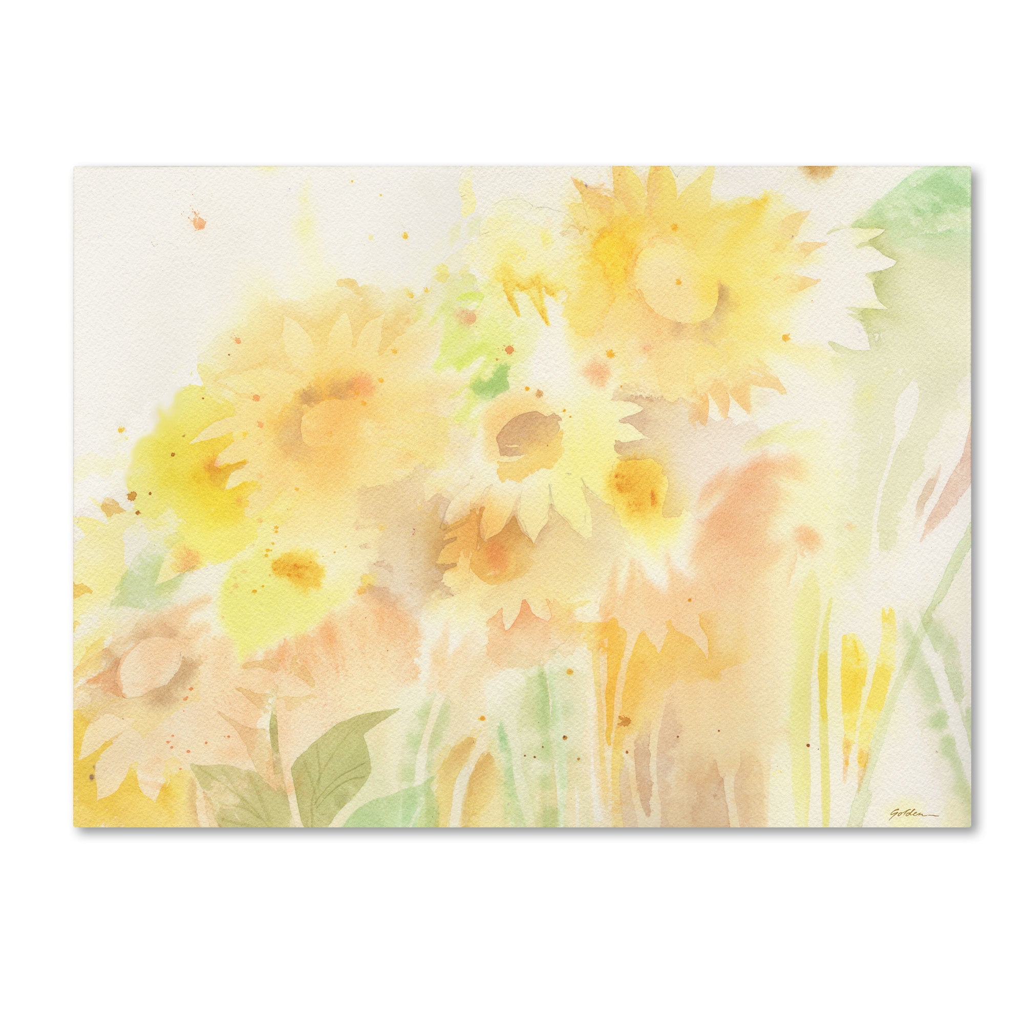 Trademark Fine Art "Amid Sunflowers" Canvas Art by Sheila Golden