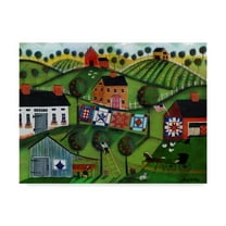 Trademark Fine Art 'Amish Folk Art Quilts' Canvas Art by Cheryl Bartley