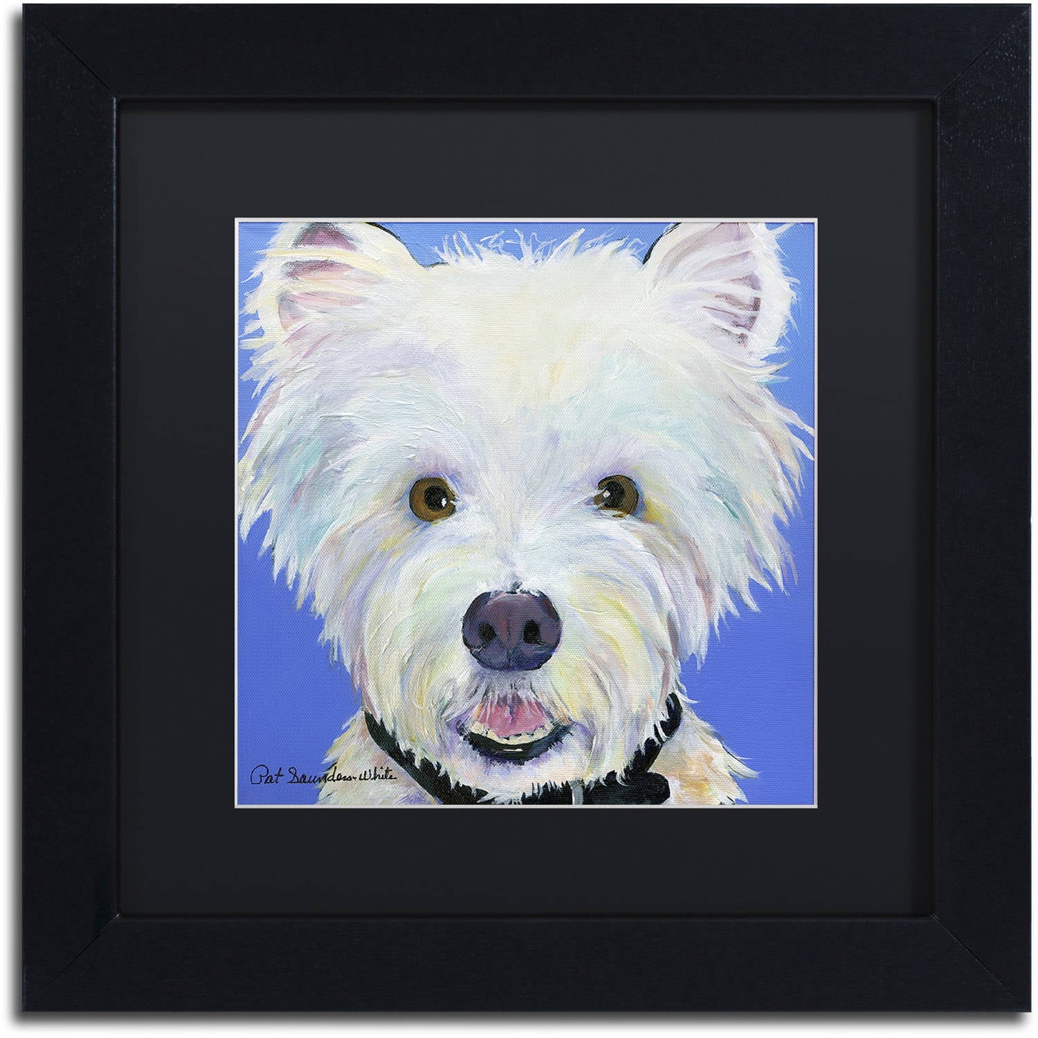 Trademark Fine Art "Amos" Canvas Art by Pat Saunders-White, Black Matte, Black Frame