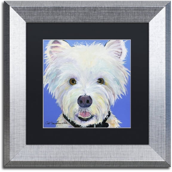 Trademark Fine Art "Amos" Canvas Art by Pat Saunders-White, Black Matte, Silver Frame