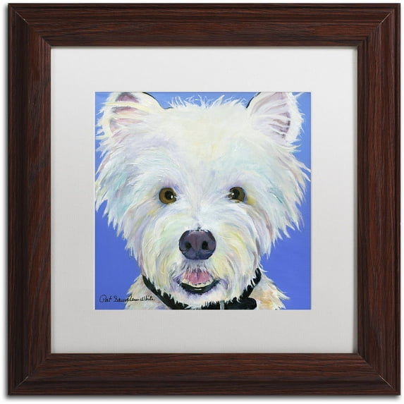 Trademark Fine Art "Amos" Canvas Art by Pat Saunders-White, White Matte, Wood Frame