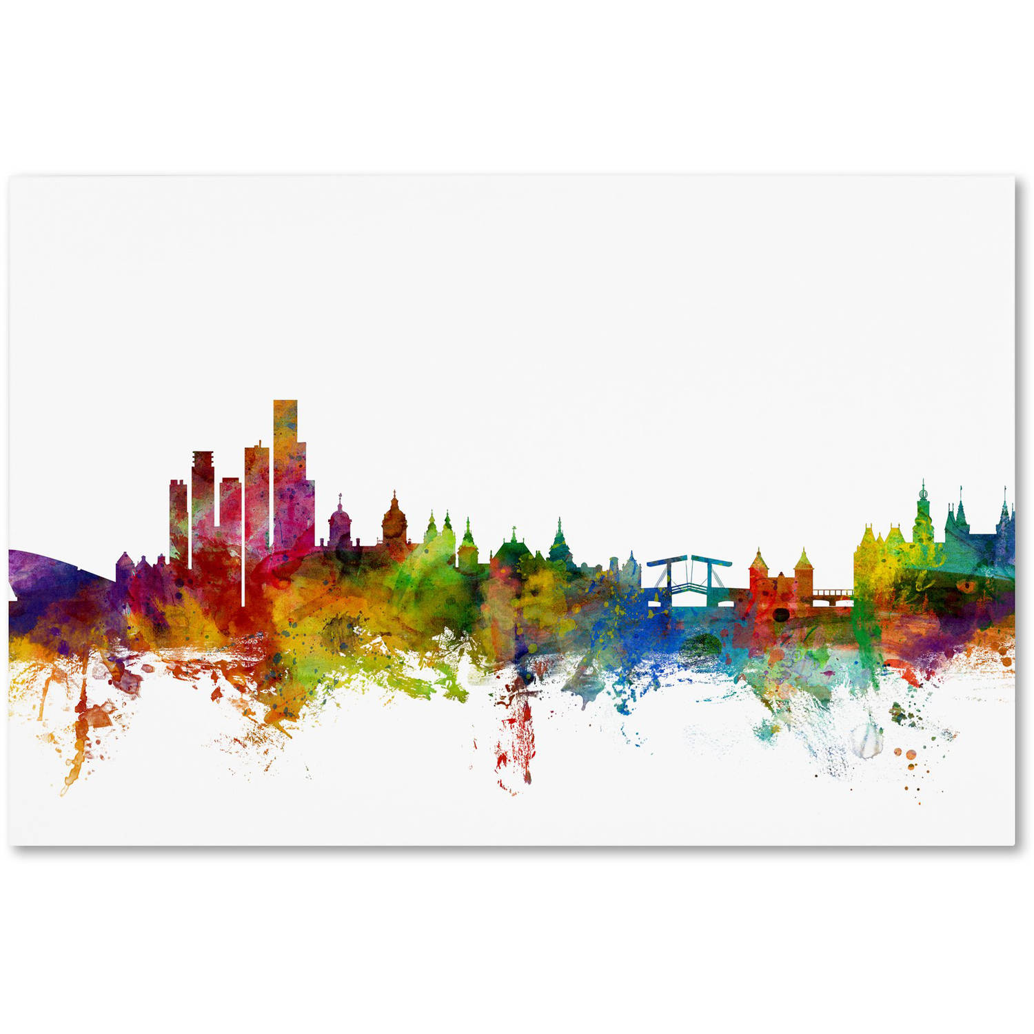 Trademark Fine Art "Amsterdam The Netherlands Skyline" Canvas Art by Michael Tompsett