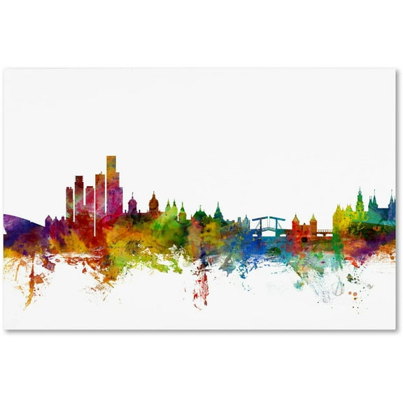 Trademark Fine Art "Amsterdam The Netherlands Skyline" Canvas Art by Michael Tompsett