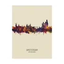 Trademark Fine Art 'Amsterdam The Netherlands Skyline Portrait III' Canvas Art by Michael Tompsett