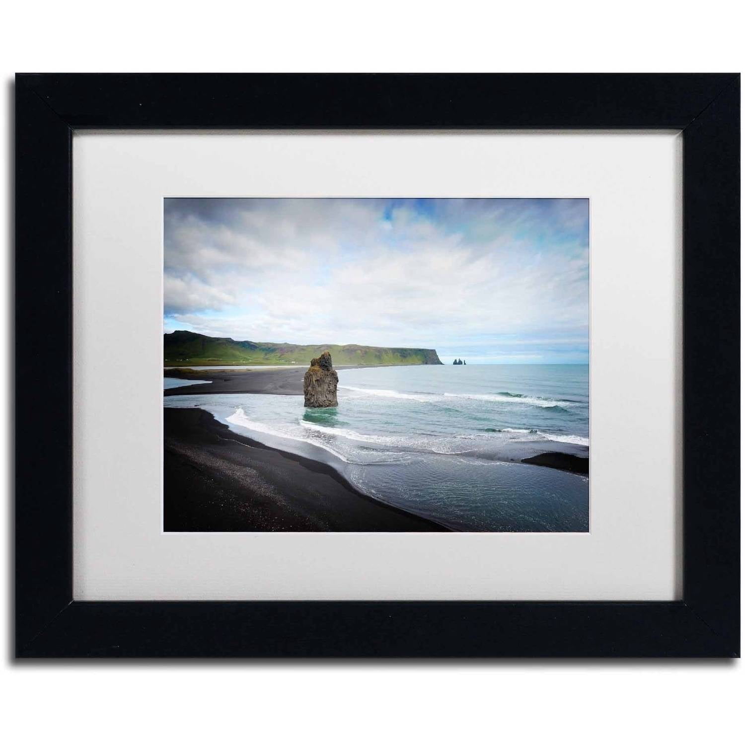 Trademark Fine Art 'An Afternoon in Dyrholaey' Canvas Art by Philippe Sainte-Laudy, White Matte, Black Frame