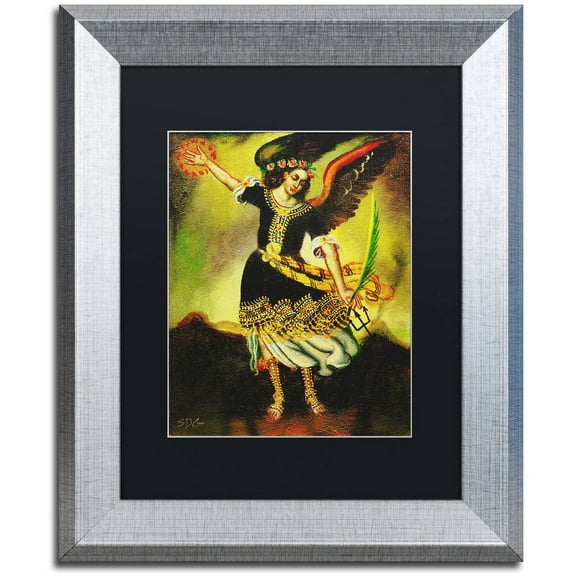 Trademark Fine Art "An Angel" Canvas Art by Masters Fine Art, Black Matte, Silver Frame