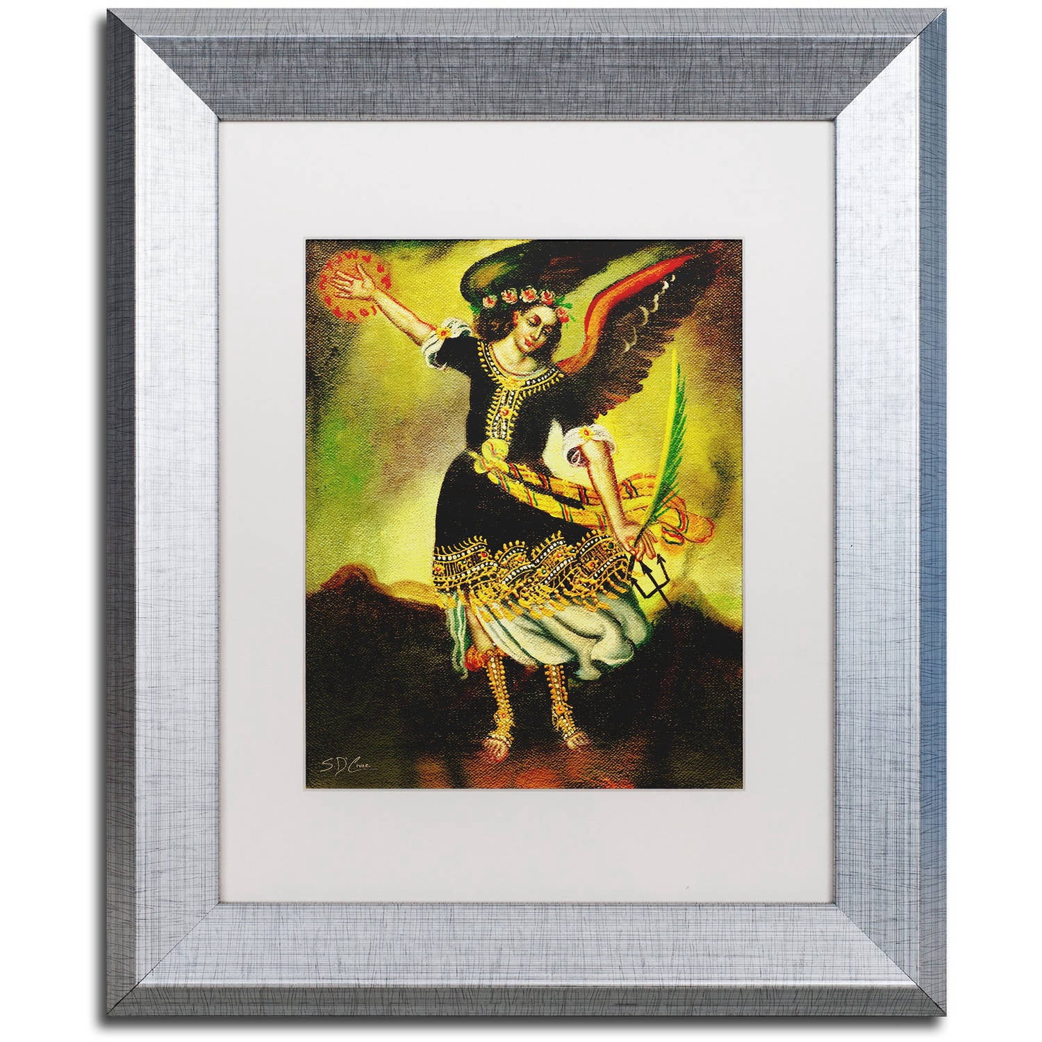 Trademark Fine Art "An Angel" Canvas Art by Masters Fine Art, White Matte, Silver Frame