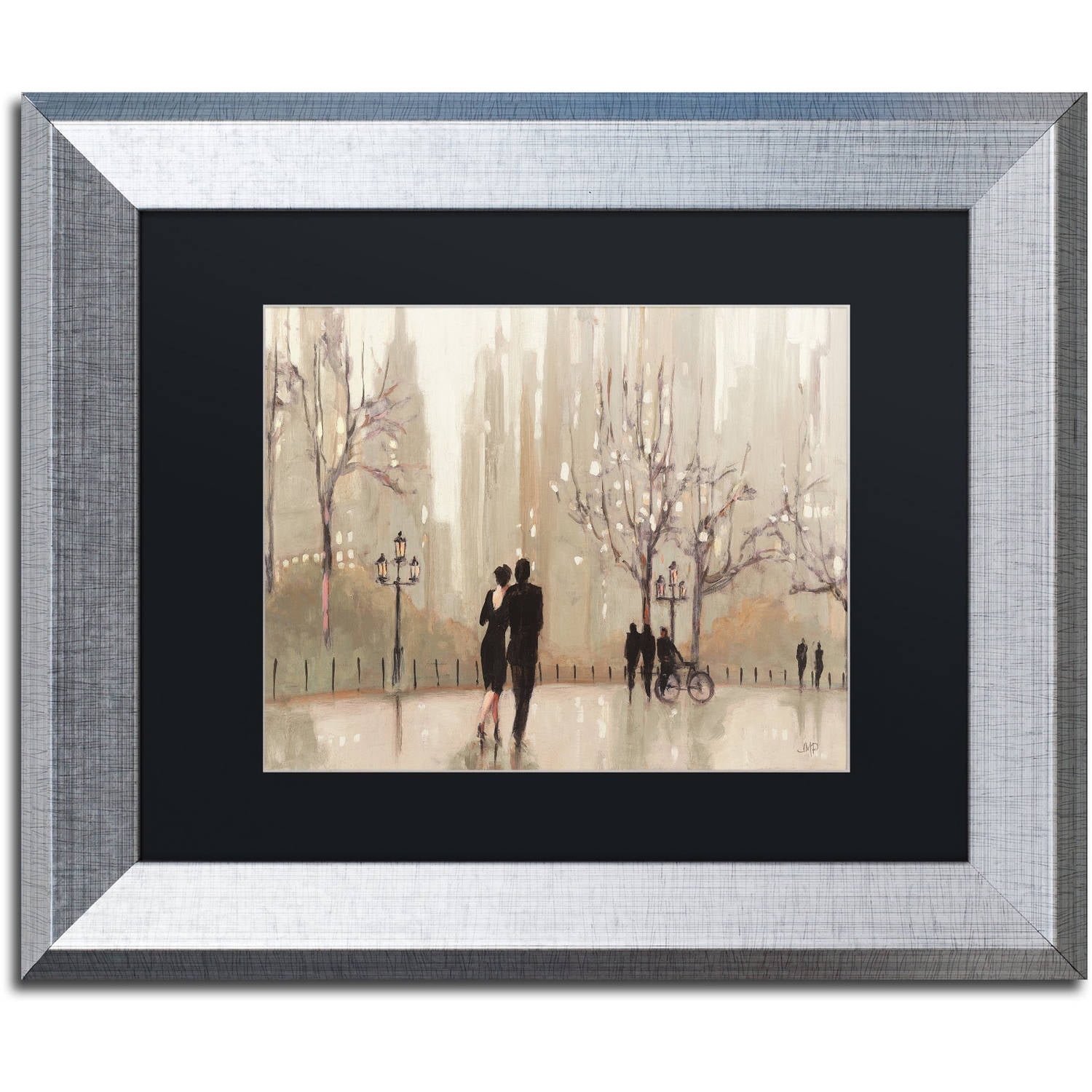 Trademark Fine Art "An Evening Out Neutral" Canvas Art by Julia Purinton Black Matte, Silver Frame
