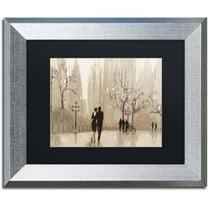 Trademark Fine Art "An Evening Out Neutral" Canvas Art by Julia Purinton Black Matte, Silver Frame