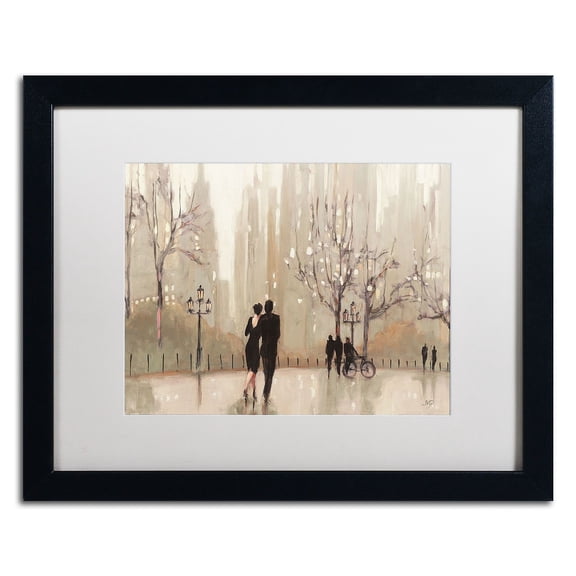 Trademark Fine Art "An Evening Out Neutral" Canvas Art by Julia Purinton, White Matte, Black Frame