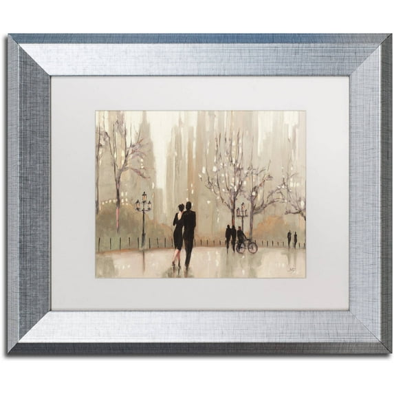 Trademark Fine Art "An Evening Out Neutral" Canvas Art by Julia Purinton White Matte, Silver Frame